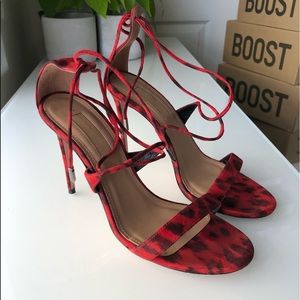 Aquazurra Very Linda Sandal 105 leopard suede sz36